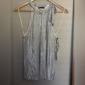 Silver Metallic Halter Top